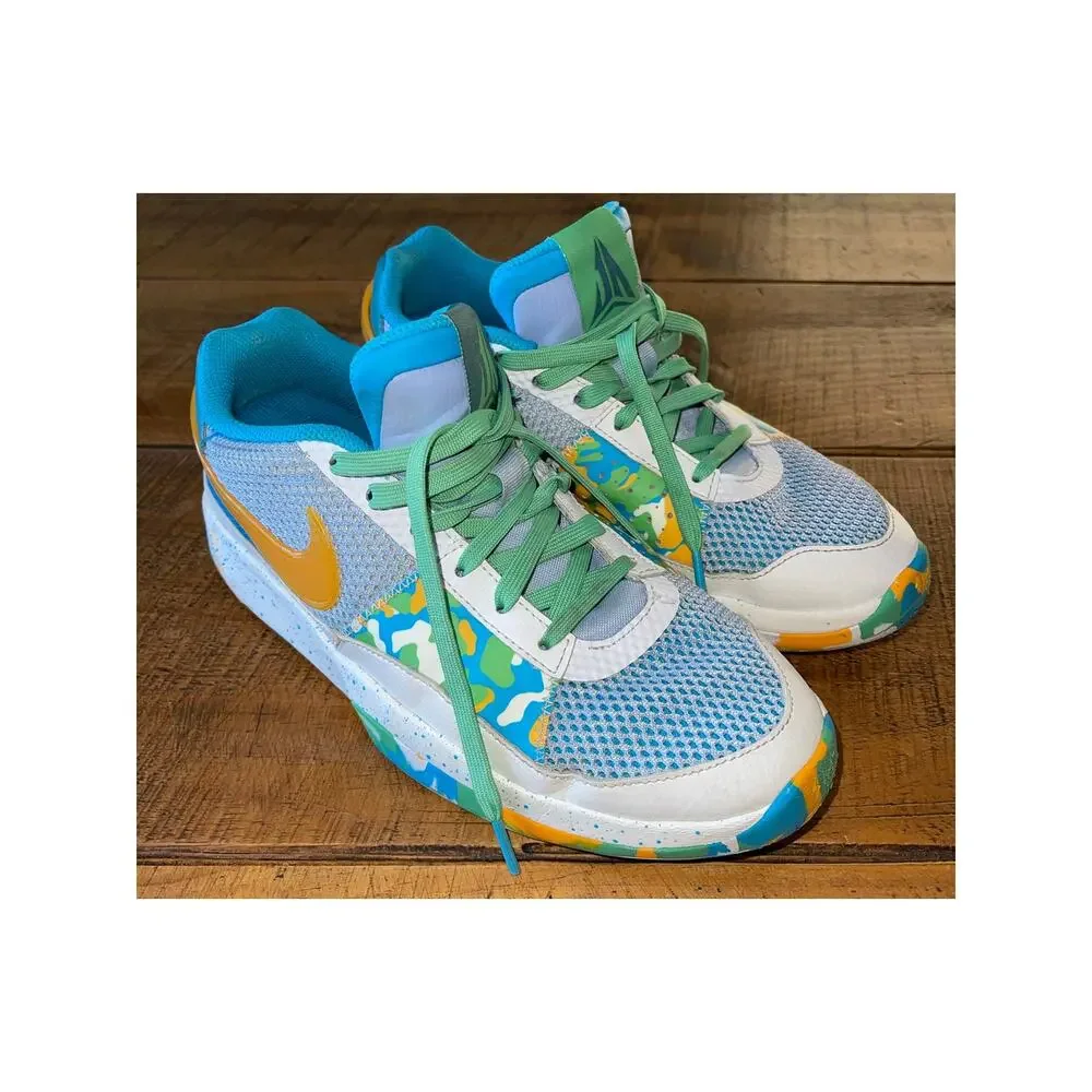 Kids Nike Blue Greeb Orange Ja 1 Water Bottle Sneakers Basketball Size 7Y‎